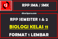 RPP 1 Lembar Biologi Kelas 11 Lengkap