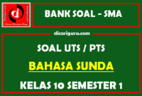 Soal PTS / UTS Bahasa Sunda Kelas 10 Semester 1