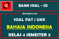 Soal UKK / PAT Bahasa Indonesia Kelas 4 SD Semester 2